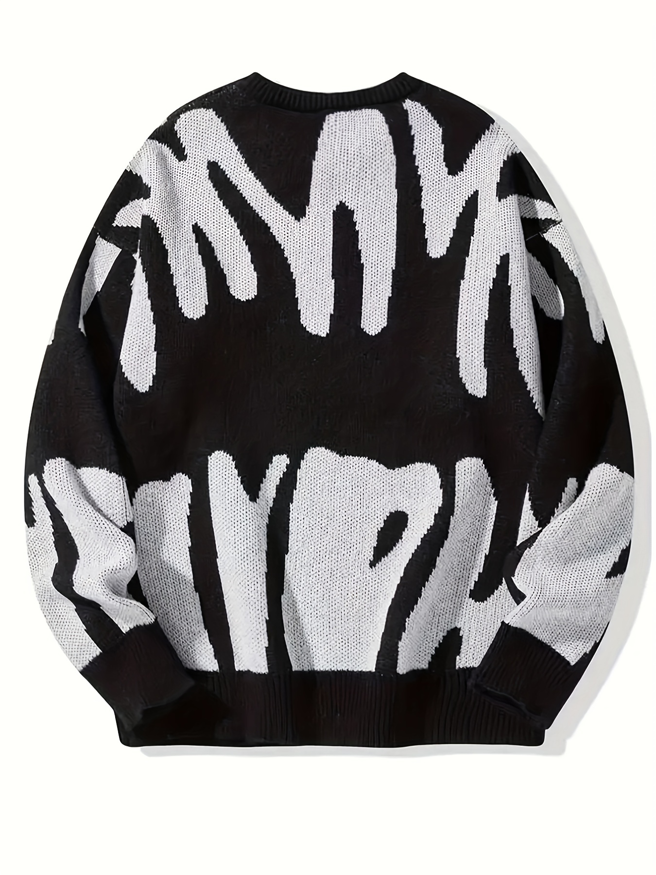 y2k graphic pattern pullover sweater crew neck long sleeve sweater womens clothing details 12