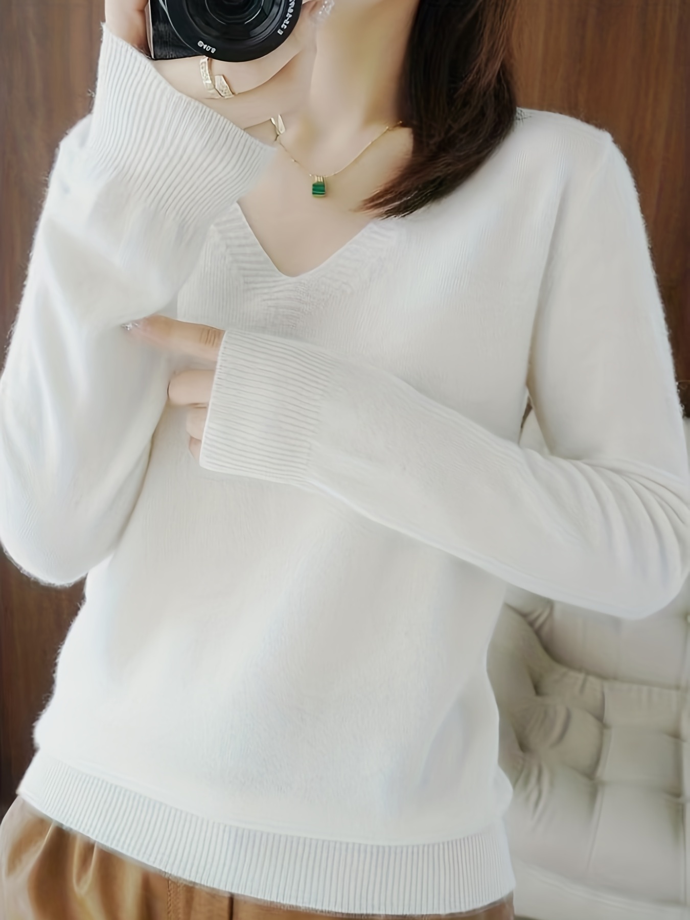 valentines day long sleeve knitted sweater v neck elegant casual top womens clothing details 20