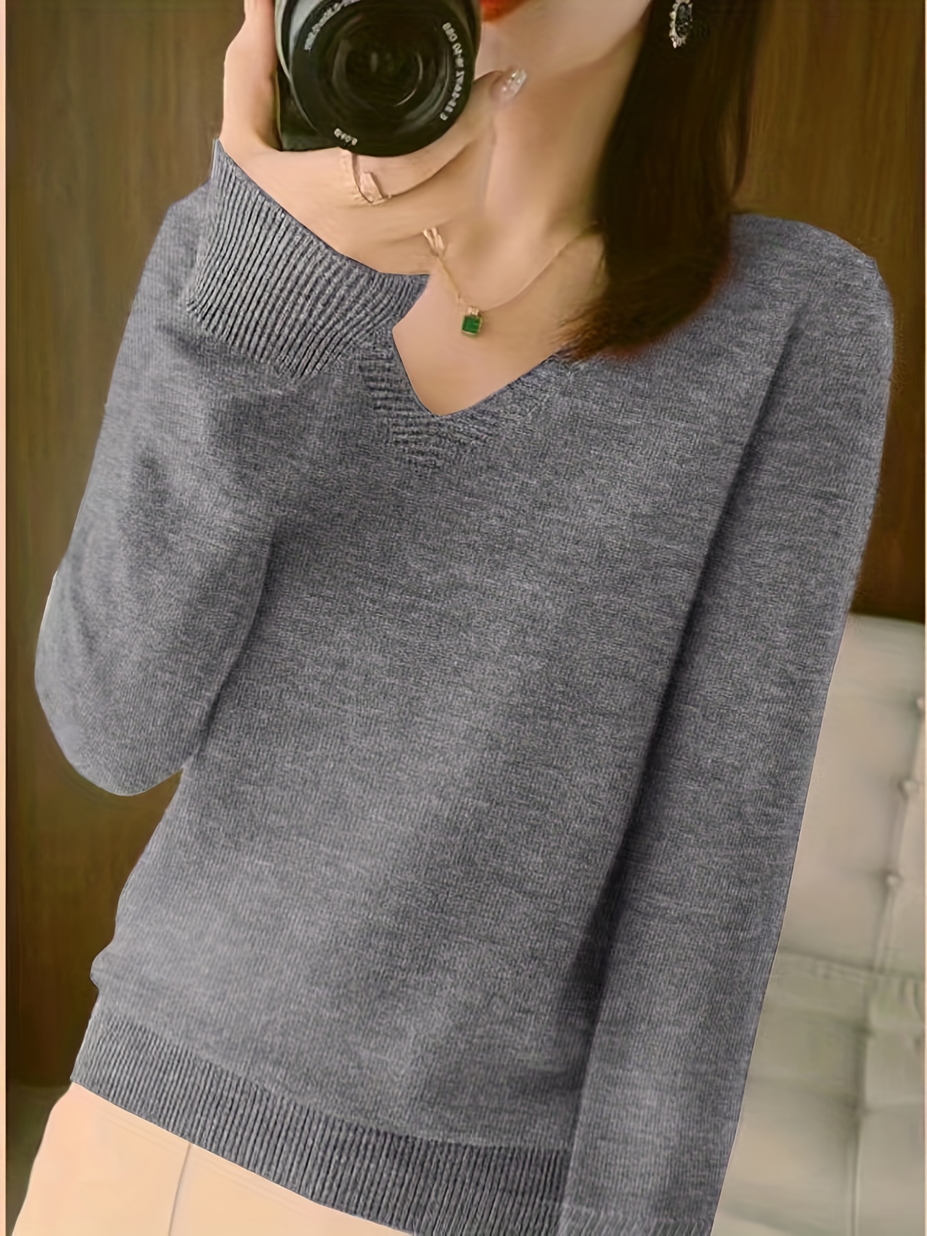 valentines day long sleeve knitted sweater v neck elegant casual top womens clothing details 25