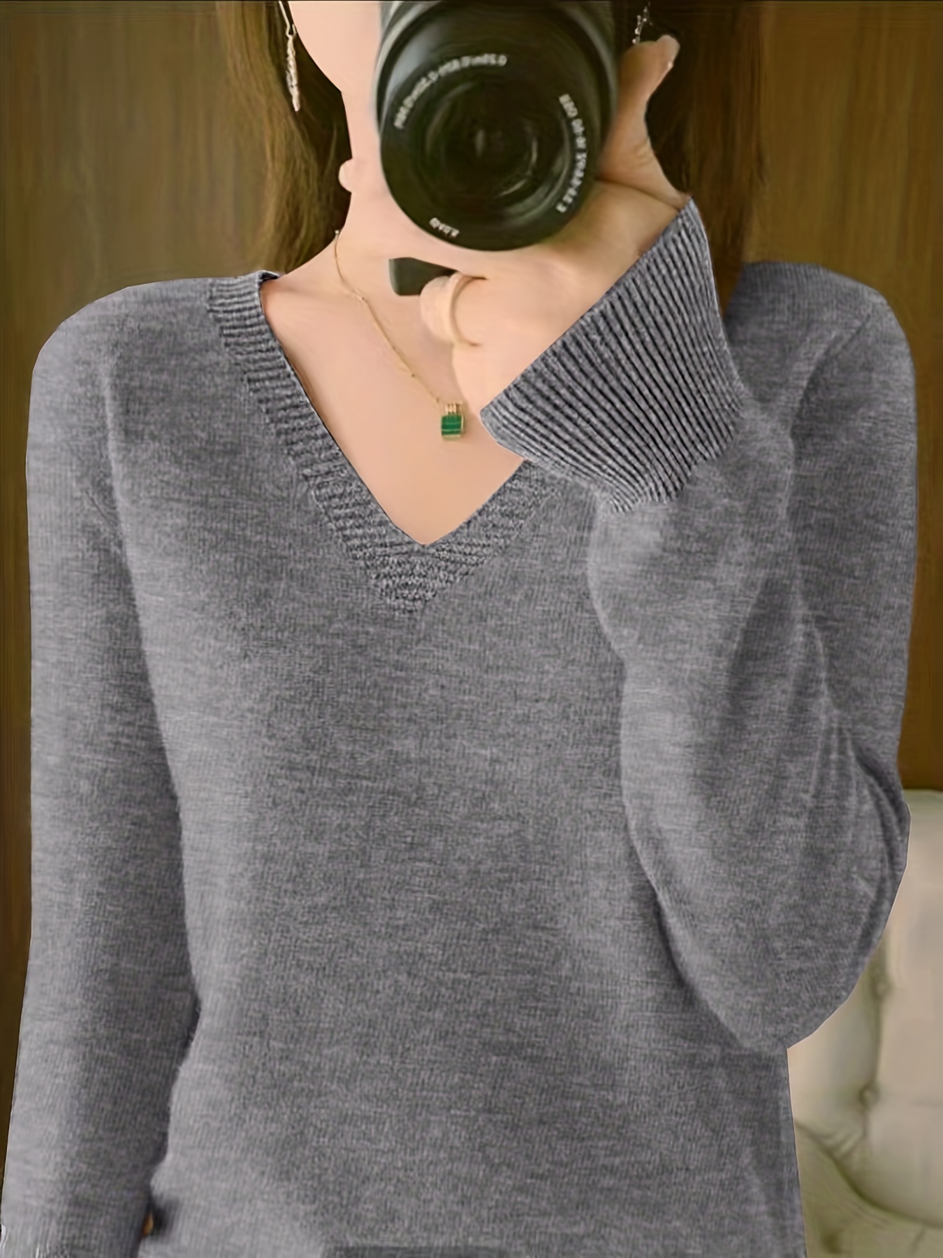 valentines day long sleeve knitted sweater v neck elegant casual top womens clothing details 28