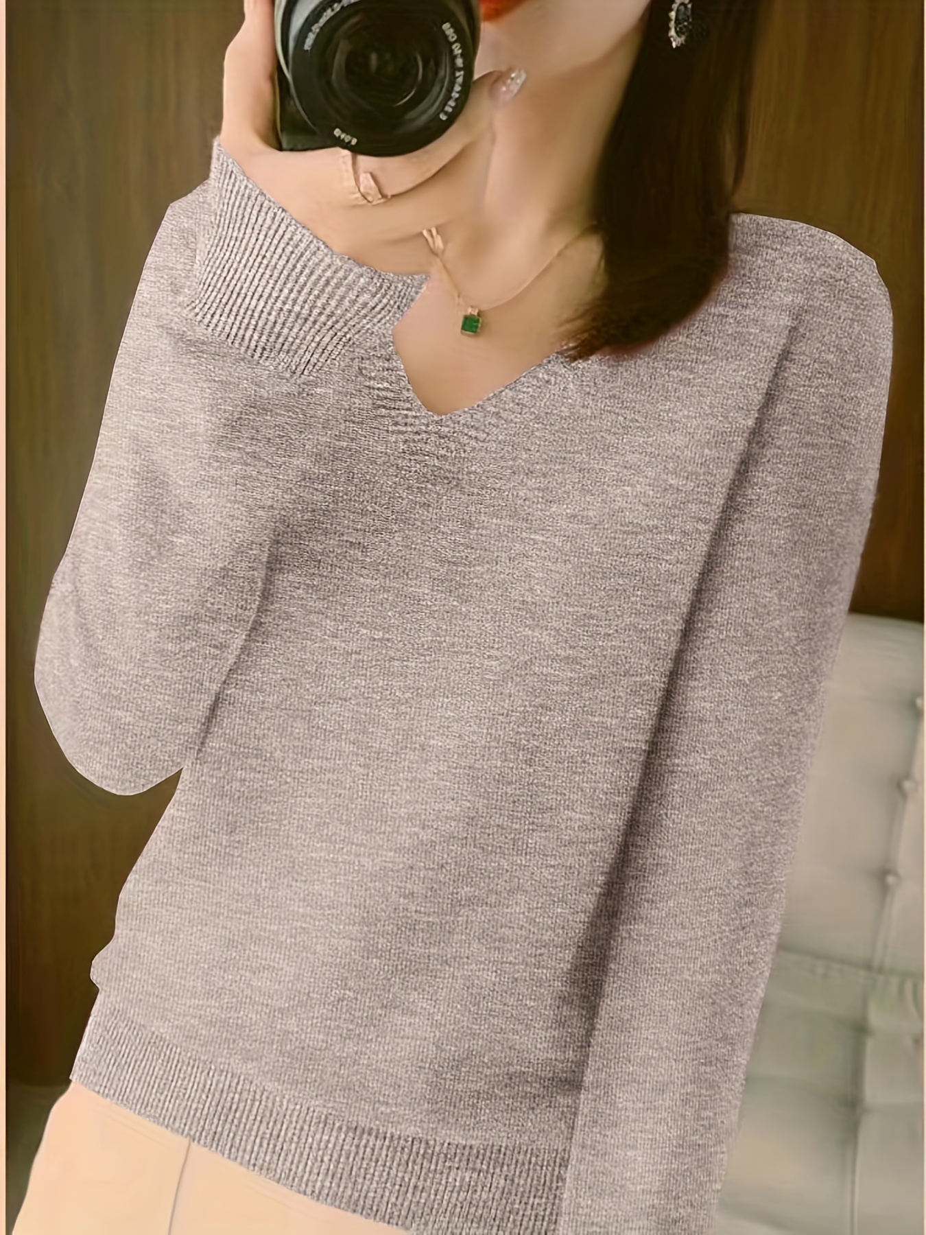 valentines day long sleeve knitted sweater v neck elegant casual top womens clothing details 30