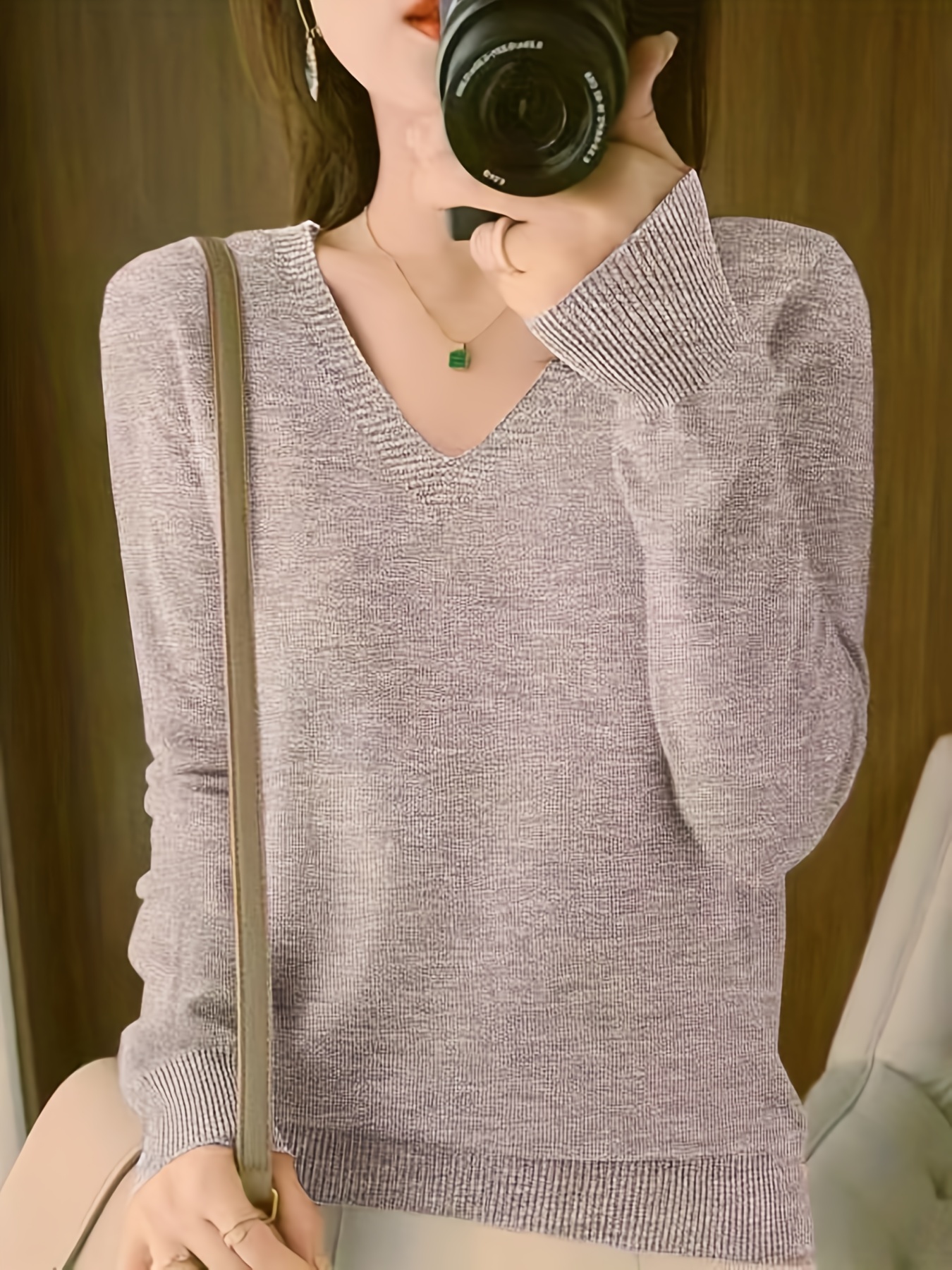 valentines day long sleeve knitted sweater v neck elegant casual top womens clothing details 34