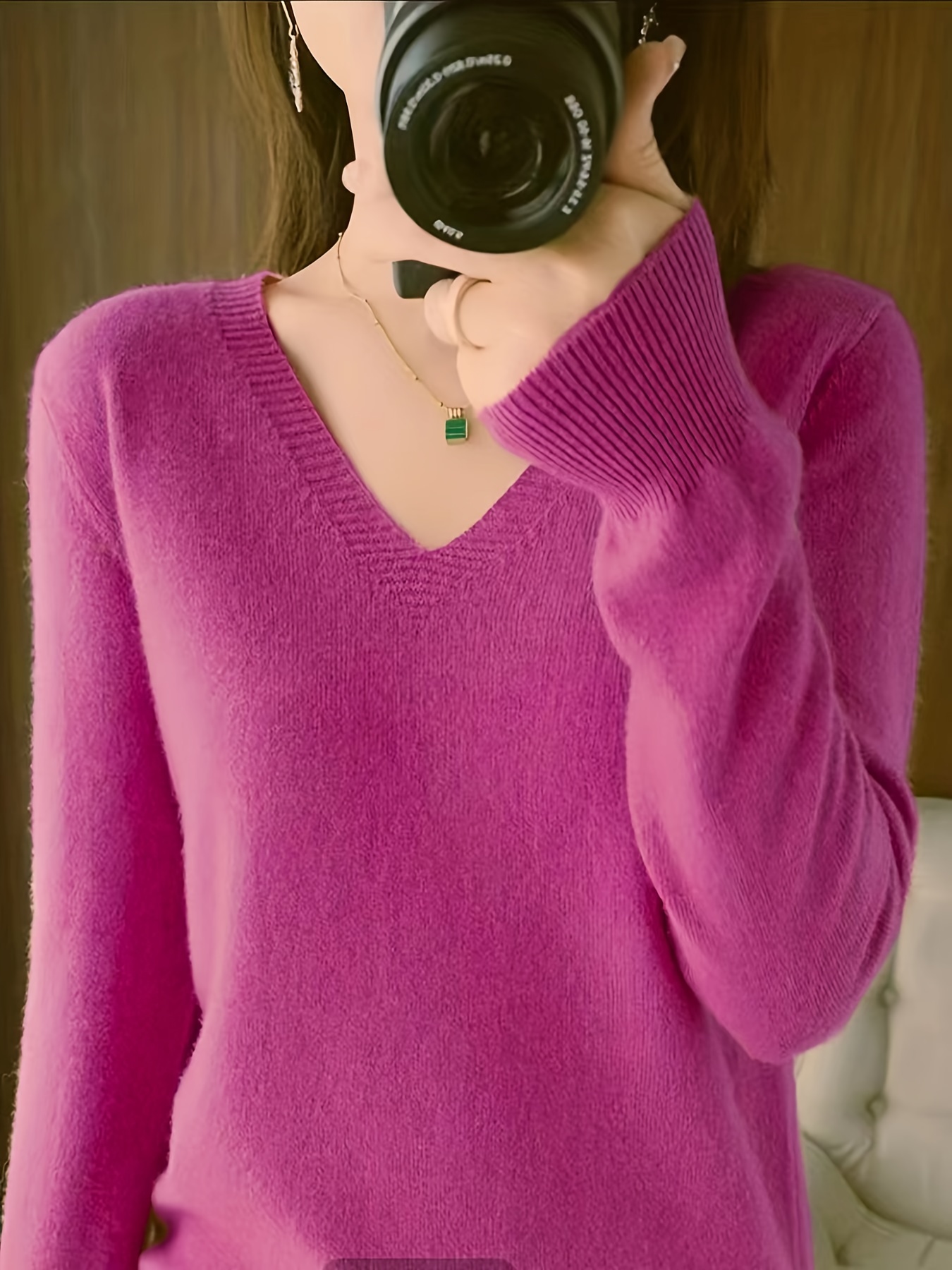 valentines day long sleeve knitted sweater v neck elegant casual top womens clothing details 38