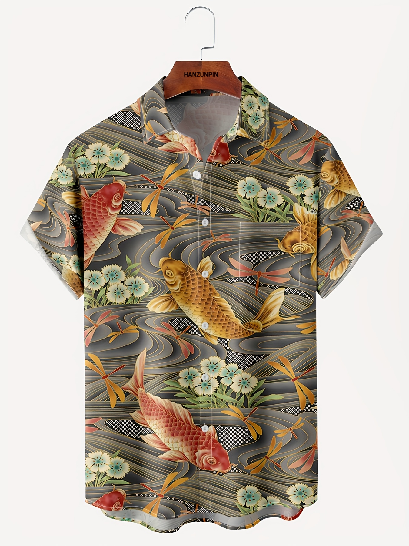 new mans ukiyo e hawaiian short sleeve shirts best sellers details 0