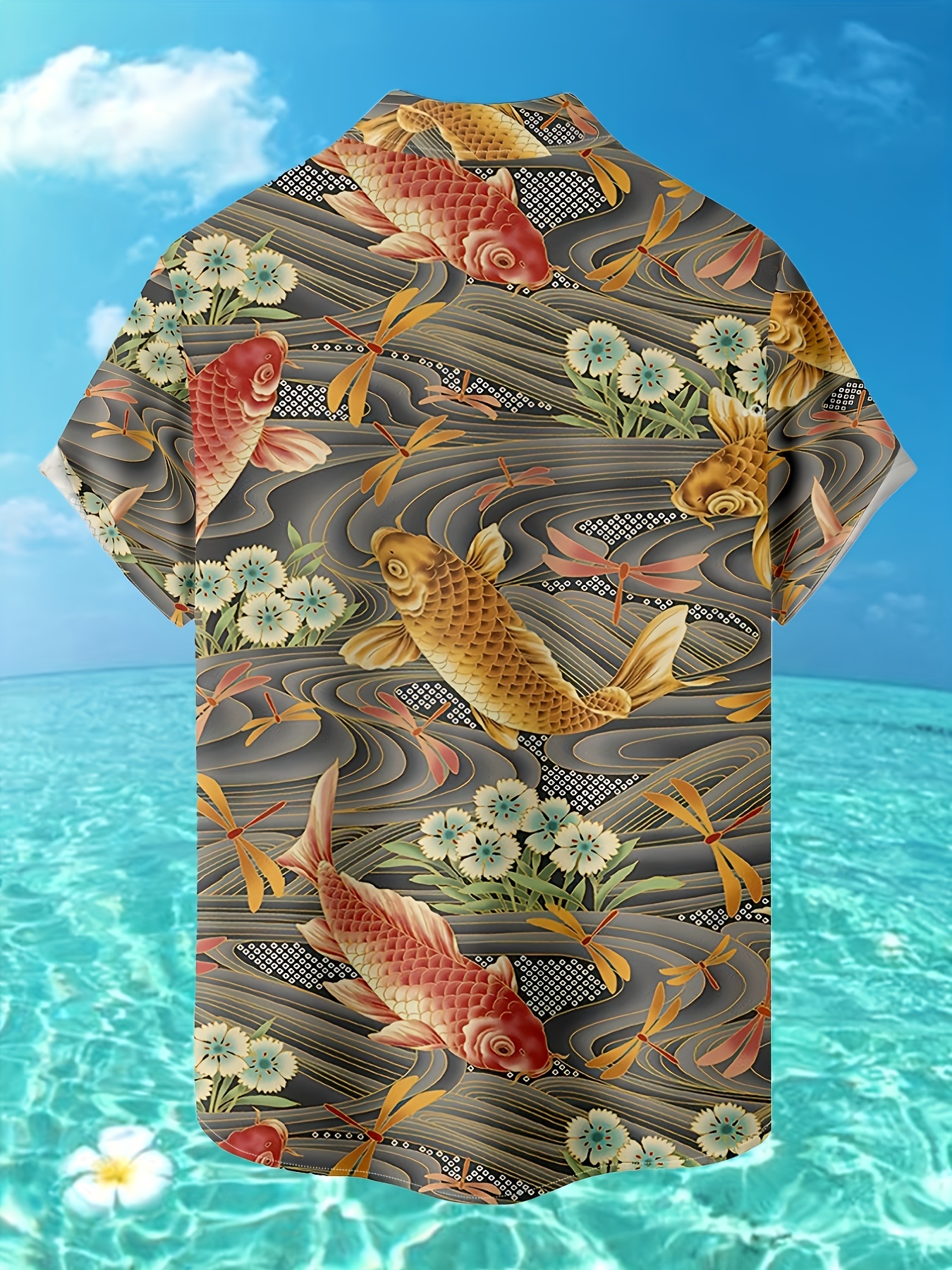 new mans ukiyo e hawaiian short sleeve shirts best sellers details 1