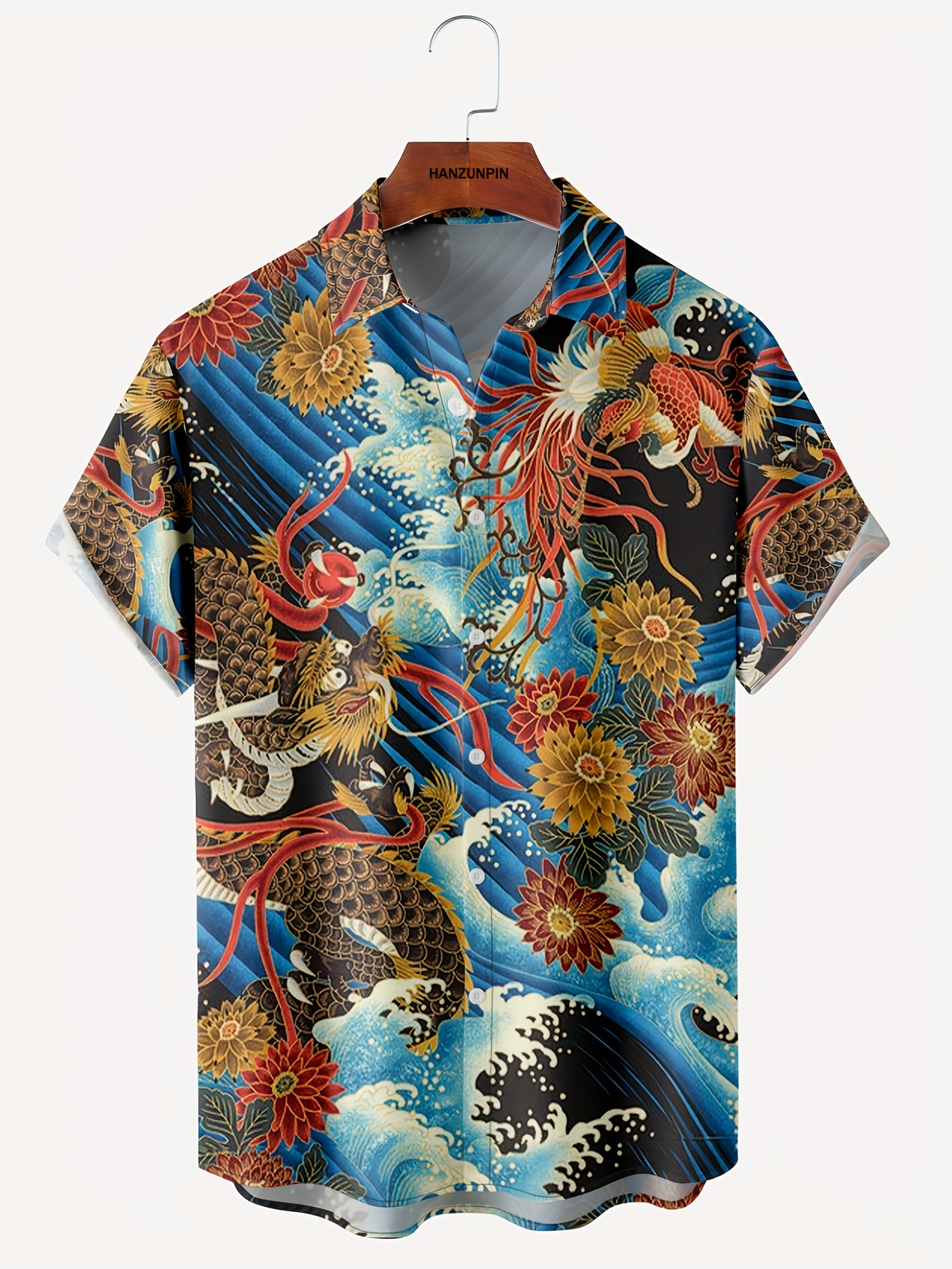 new mans ukiyo e hawaiian short sleeve shirts best sellers details 30