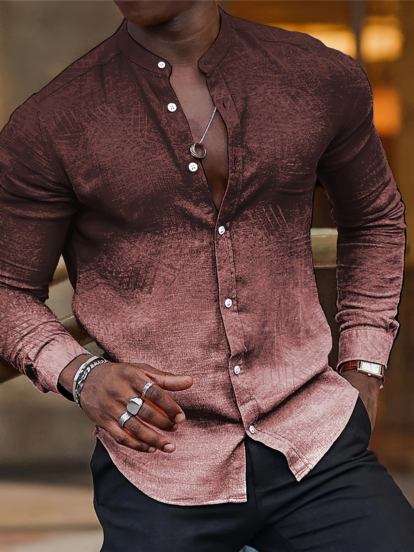 mens shirt top turn down collar long sleeve closure male casual shirt for men daily vacation streetwear details 18