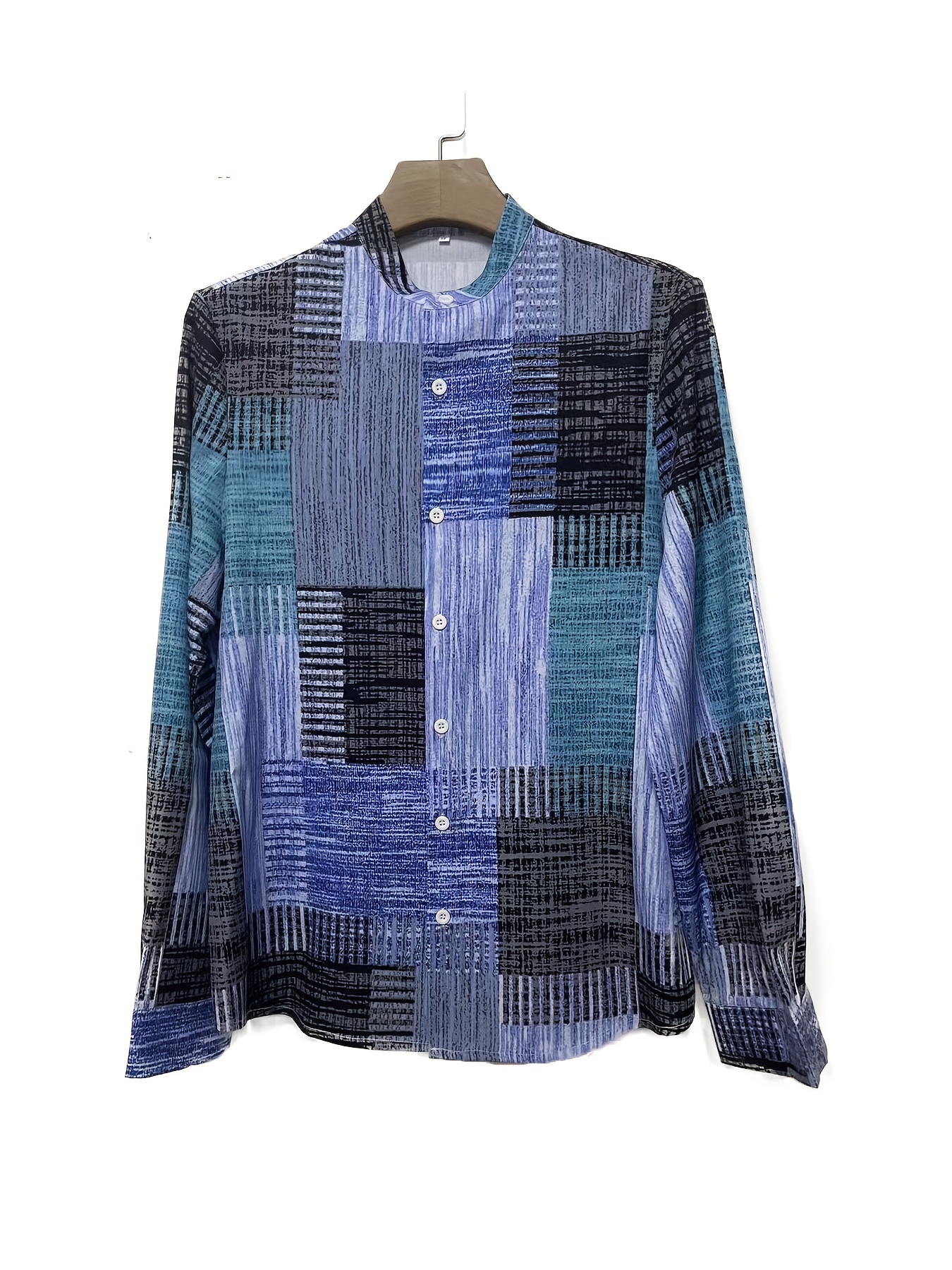 plaid pattern mens turndown collar trendy comfy long sleeve shirt for autumn mens clothing details 11