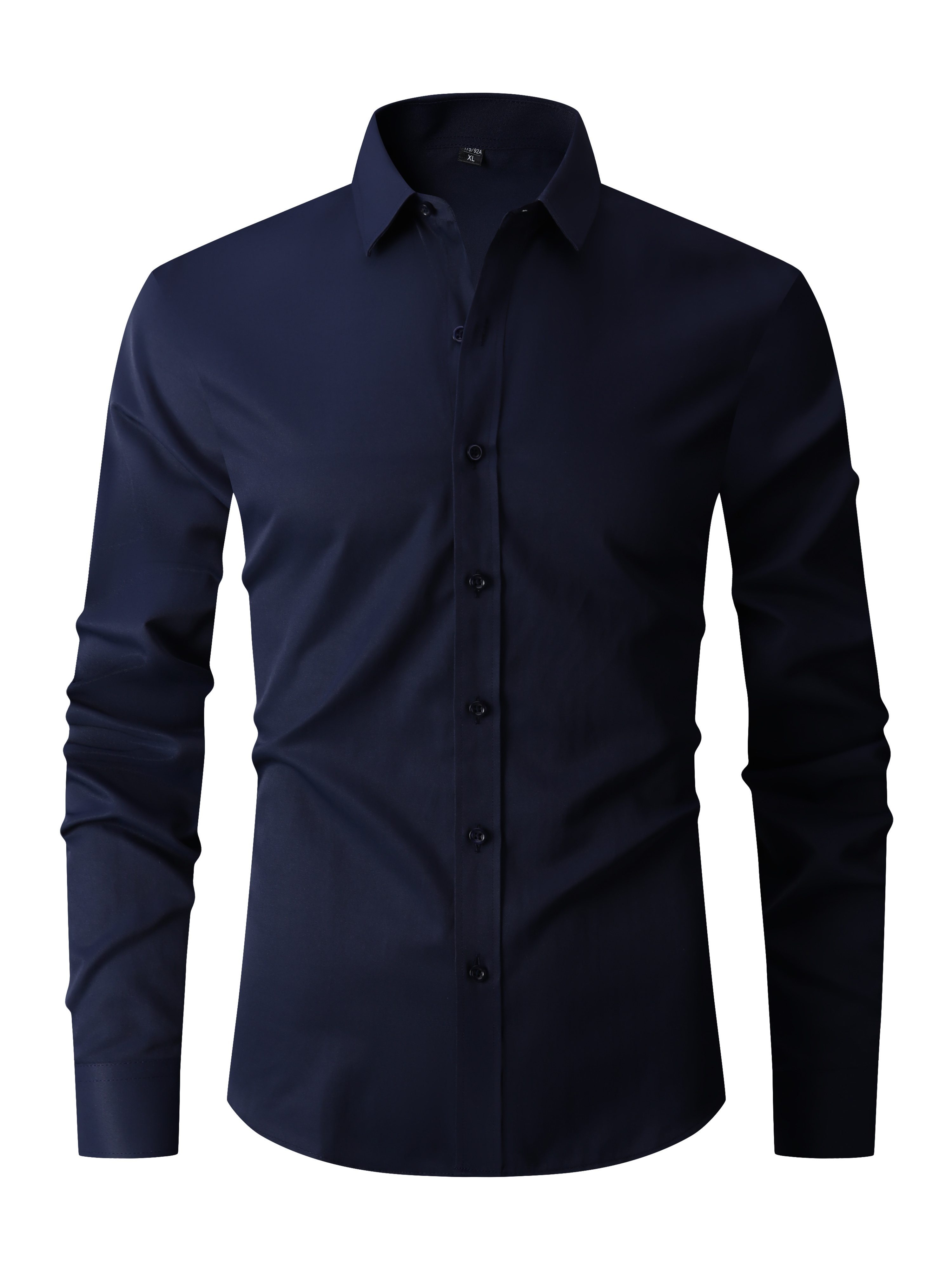 mens formal classic design button up shirt male clothes for spring and fall business occasion details 0