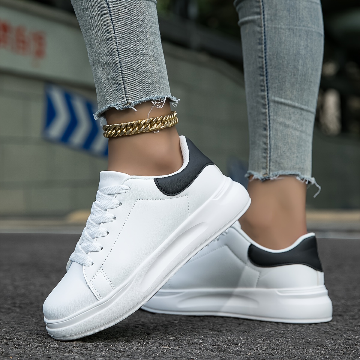 platform skate shoes women s fashionable soft sole low top details 5