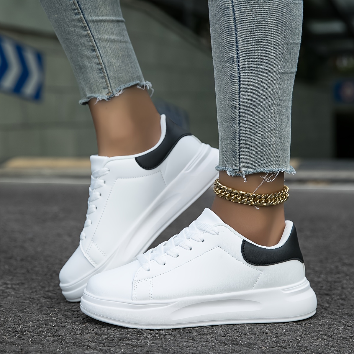 platform skate shoes women s fashionable soft sole low top details 6