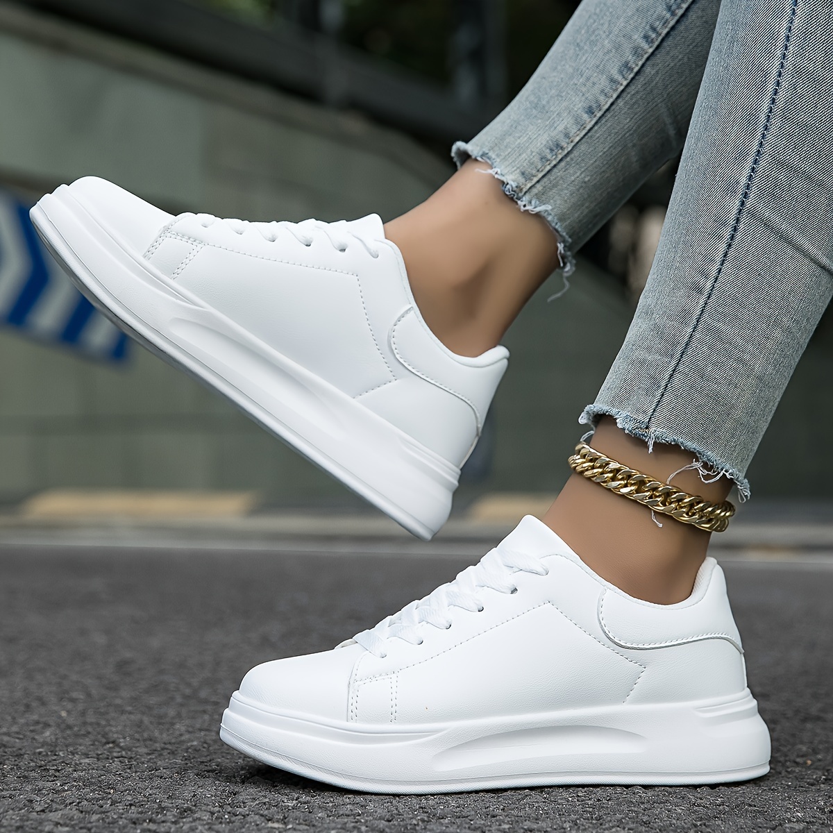 platform skate shoes women s fashionable soft sole low top details 7