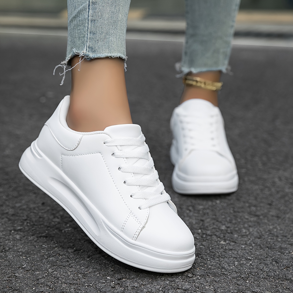 platform skate shoes women s fashionable soft sole low top details 8