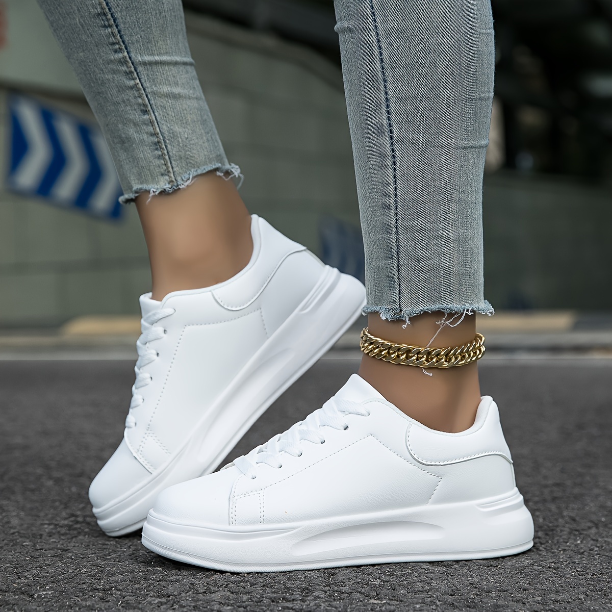 platform skate shoes women s fashionable soft sole low top details 9