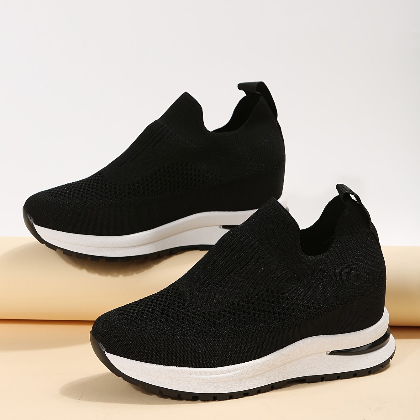 women s slip platform sneakers breathable mesh comfortable details 2