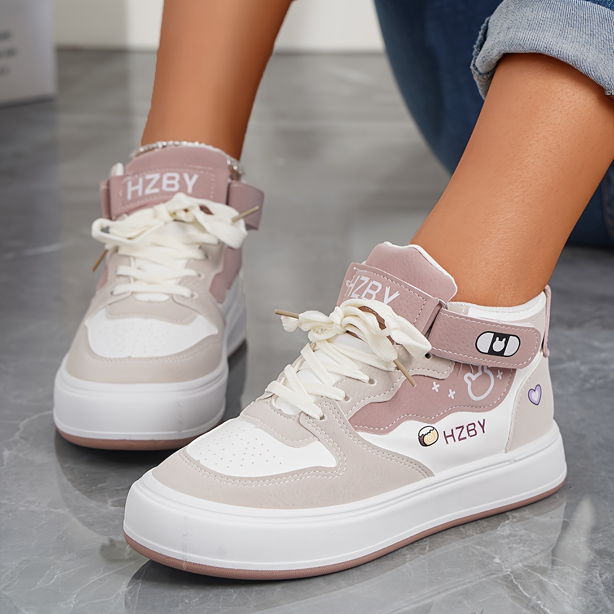 women s cartoon panda letter print sneakers lace soft sole details 7