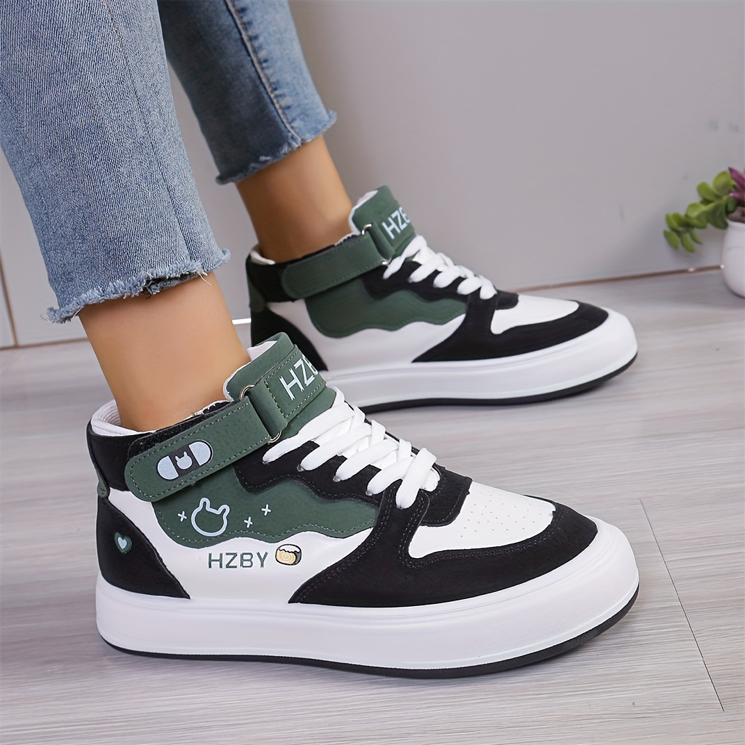 women s cartoon panda letter print sneakers lace soft sole details 8