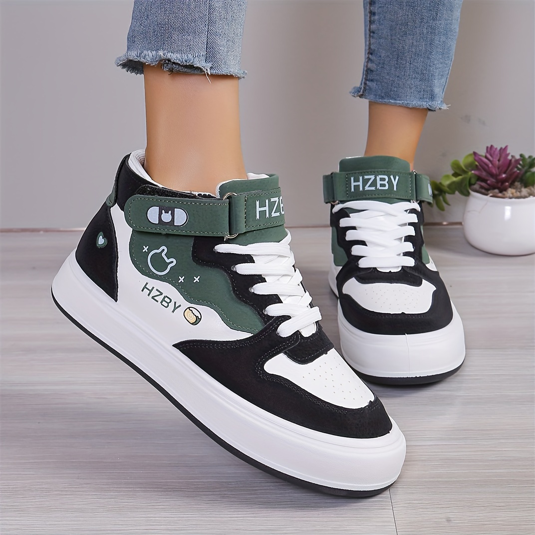 women s cartoon panda letter print sneakers lace soft sole details 9