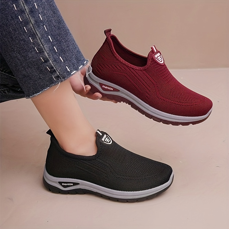 breathable flying woven sneakers women s casual slip outdoor details 0