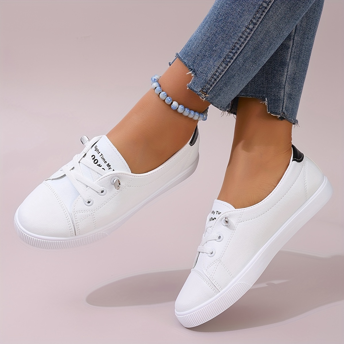 women s fashion sneakers casual slip white shoes low tops details 0