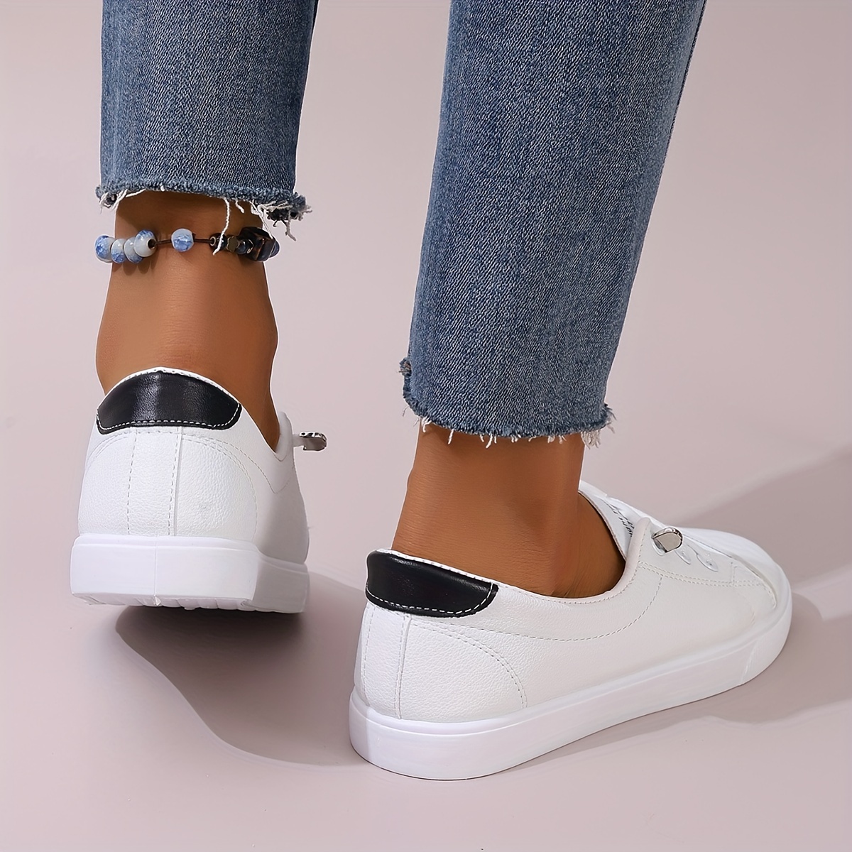 women s fashion sneakers casual slip white shoes low tops details 1