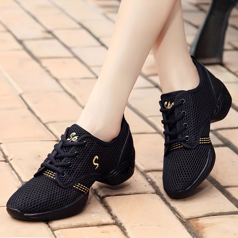 solid color mesh sneakers women s lace platform soft sole details 1