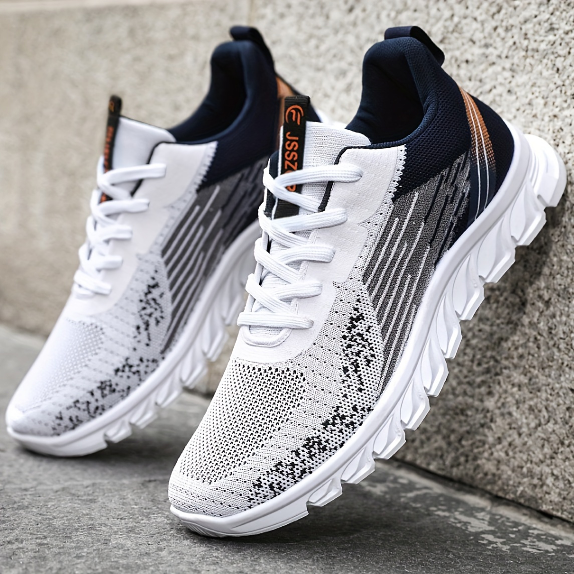 running shoes men s woven knit breathable good shock details 9