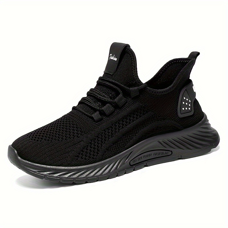 running shoes men s trendy solid woven knit breathable comfy details 2