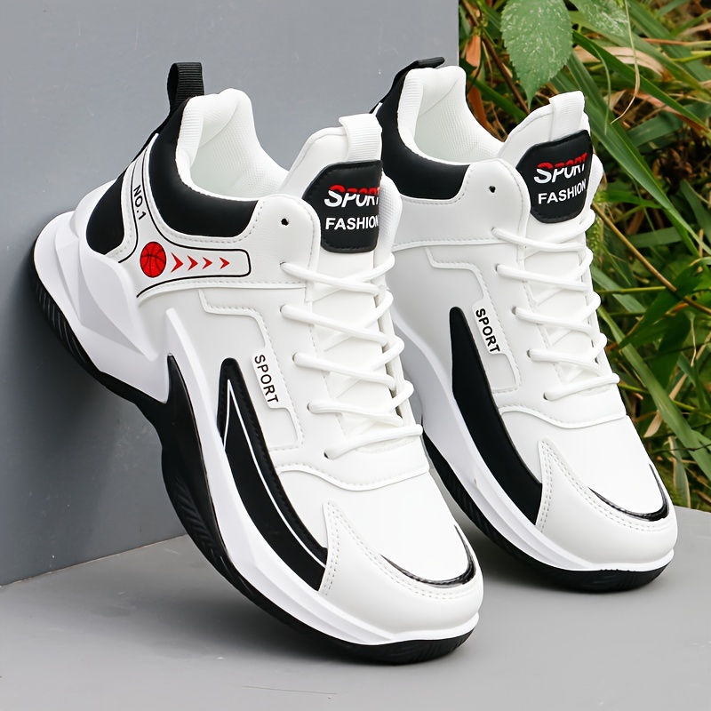 men s trendy sneakers comfy non slip lace cushioned shoes details 0