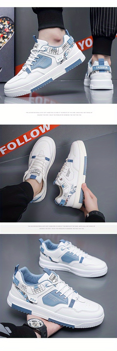 mens trendy skate shoes comfy non slip lace up casual street style sneakers for mens outdoor activities free shipping on items shipped from temu temu details 3