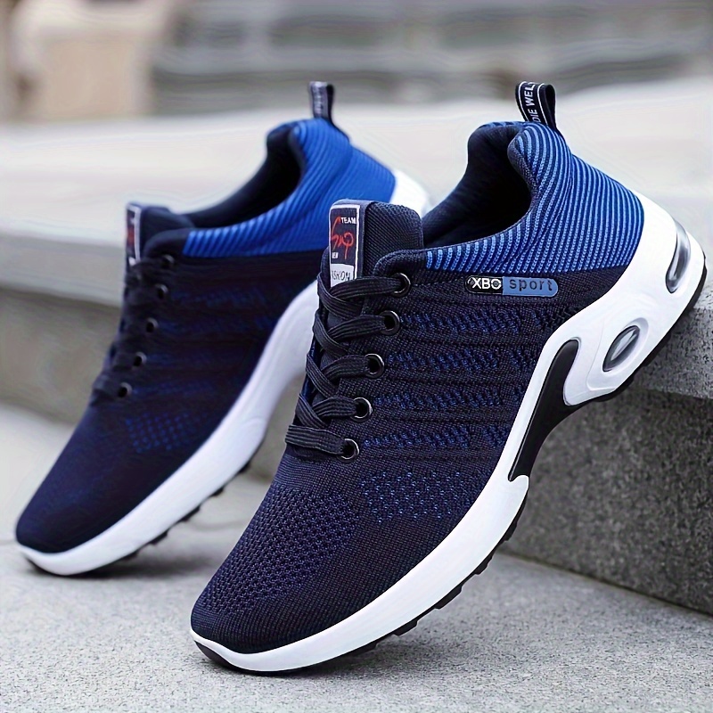 running shoes men s trendy woven knit breathable air cushion details 1