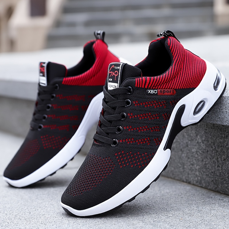 running shoes men s trendy woven knit breathable air cushion details 2