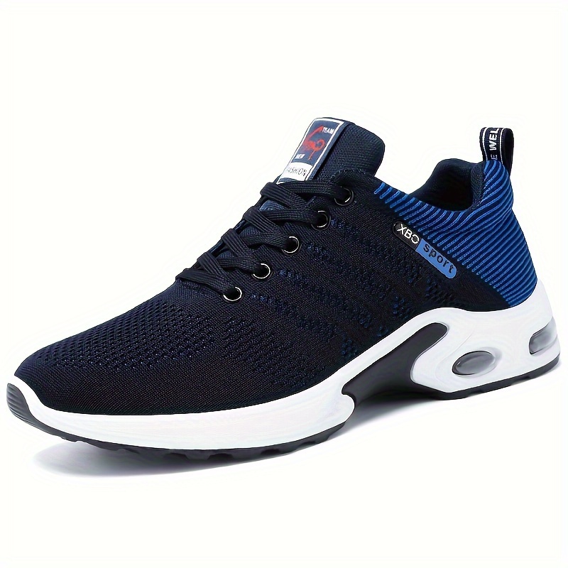 running shoes men s trendy woven knit breathable air cushion details 3