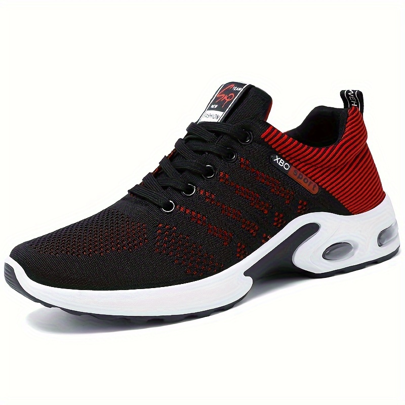 running shoes men s trendy woven knit breathable air cushion details 4