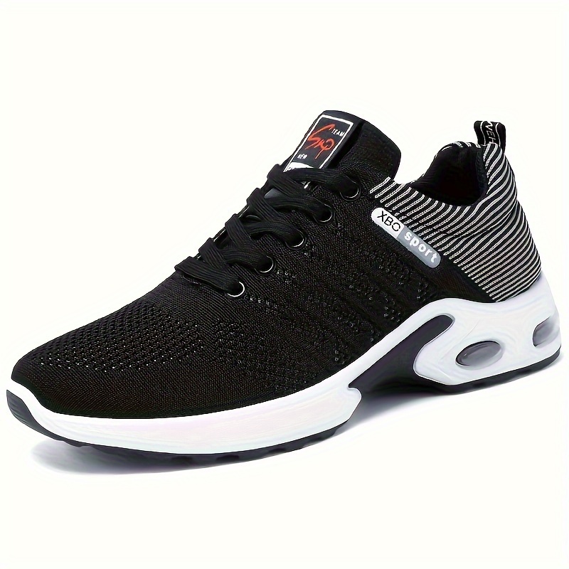 running shoes men s trendy woven knit breathable air cushion details 5